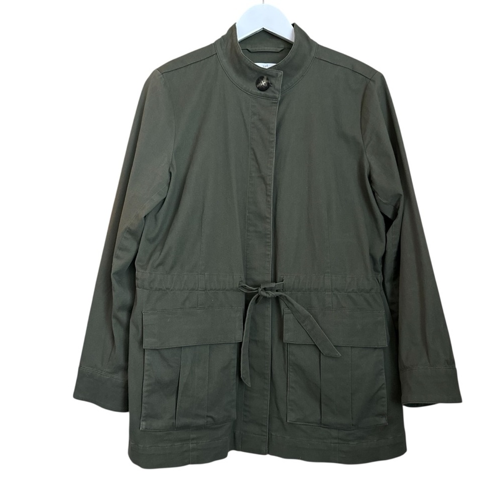 J Jill Olive Green Women’s Button Down Utility Jacket Sz S